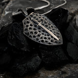 925 Sterling Silver Shield & Sword Pendant - Chivalry & Protection Medallion