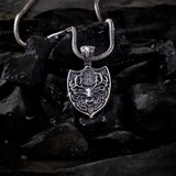 Deer Stag Shield Sterling Silver Pendant - Dagger Forge