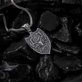 Deer Stag Shield Sterling Silver Pendant - Dagger Forge