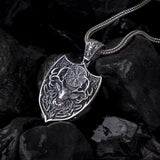 Deer Stag Shield Sterling Silver Pendant - Dagger Forge