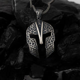Spartan Mosaic Helmet Sterling Silver Pendant - Dagger Forge