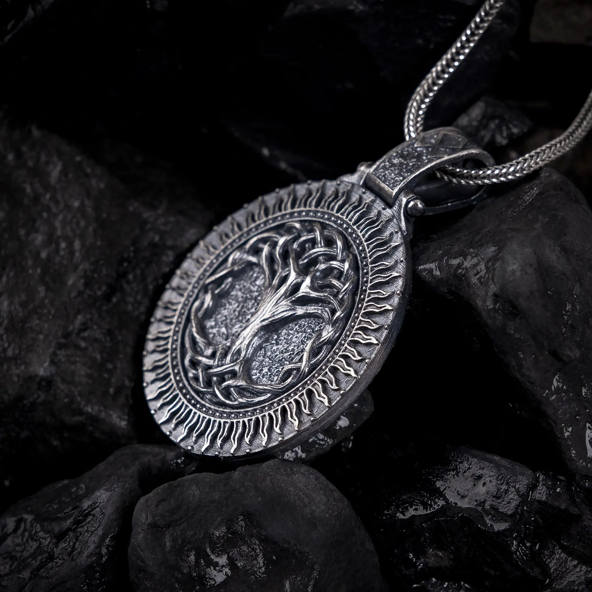 Tree of Life Sterling Silver Pendant – Norse Symbol of Balance - Dagger Forge