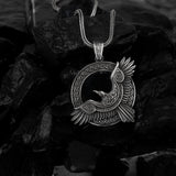 Odin's Raven Pendant - Hugin & Munin Wisdom Medallion