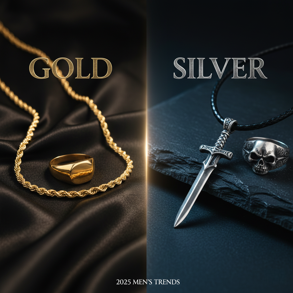 Sterling Silver vs. Gold: Why Men's Jewelry Trends in 2025 Favor Rugged Silver Pendants