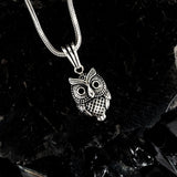 Polished 925 Sterling Silver Owl Pendant