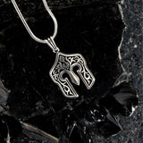 Bright Silver Spartan Helmet Necklace for Men - Courage Symbol