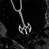 Polished 925 Sterling Silver Double Axe Pendant