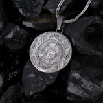 Crowned Christ Medallion Pendant – Sterling Silver Halo - Dagger Forge