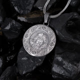 Crowned Christ Medallion Pendant – Sterling Silver Halo - Dagger Forge