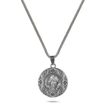Crowned Christ Medallion Pendant – Sterling Silver Halo - Dagger Forge
