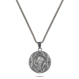 Crowned Christ Medallion Pendant – Sterling Silver Halo - Dagger Forge