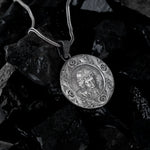 Crowned Christ Medallion Pendant – Sterling Silver Halo - Dagger Forge