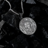 Crowned Christ Medallion Pendant – Sterling Silver Halo - Dagger Forge