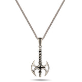 Polished 925 Sterling Silver Double Axe Pendant