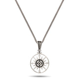 Men's 925 Sterling Silver Compass Pendant