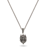 Polished 925 Sterling Silver Owl Pendant