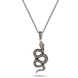 The Serpent's Coil Silver Pendant