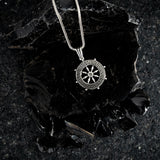 Detailed Silver Captain's Wheel Necklace