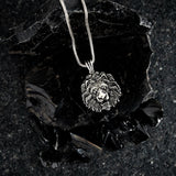 Men's Polished 925 Sterling Silver Lion Head Pendant