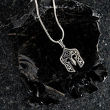 Bright Silver Spartan Helmet Necklace for Men - Courage Symbol