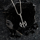 Polished 925 Sterling Silver Double Axe Pendant