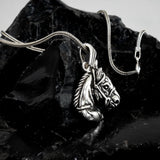 Men's Polished 925 Sterling Silver Horse Head Pendant
