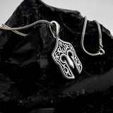 Bright Silver Spartan Helmet Necklace for Men - Courage Symbol
