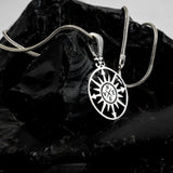 Men's 925 Sterling Silver Compass Pendant