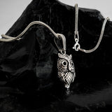 Polished 925 Sterling Silver Owl Pendant