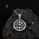 925 Sterling Silver Polished Compass Pendant