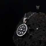 925 Sterling Silver Polished Compass Pendant