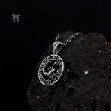 925 Sterling Silver Polished Scorpio Zodiac Medallion, Men's Scorpion Necklace