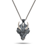Dragon Horned Sovereign Sterling Silver Pendant - Dagger Forge
