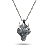 Dragon Horned Sovereign Sterling Silver Pendant - Dagger Forge
