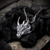 Dragon Horned Sovereign Sterling Silver Pendant - Dagger Forge