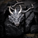 Dragon Horned Sovereign Sterling Silver Pendant - Dagger Forge