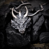 Dragon Horned Sovereign Sterling Silver Pendant - Dagger Forge