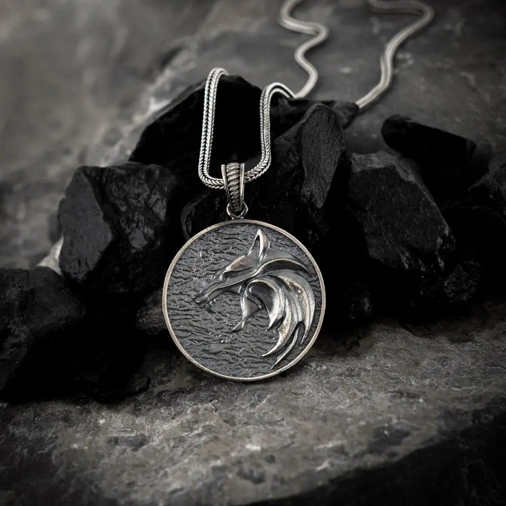 Fenrir’s Howl - Wolf Medallion Silver Necklace