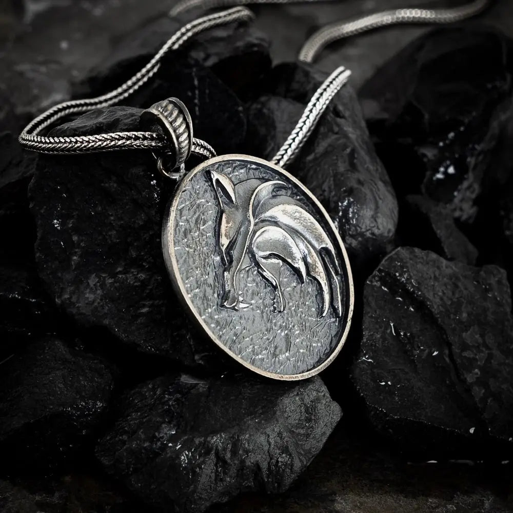 Fenrir’s Howl - Wolf Medallion Silver Necklace