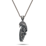 Gothic Eagle Wing Sterling Silver Pendant - Dagger Forge