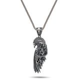 Gothic Eagle Wing Sterling Silver Pendant - Dagger Forge