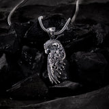Gothic Eagle Wing Sterling Silver Pendant - Dagger Forge