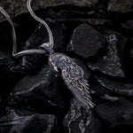 Gothic Eagle Wing Sterling Silver Pendant - Dagger Forge