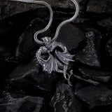 Heart of the Dragon – Twin Dragon Silver Pendant Necklace