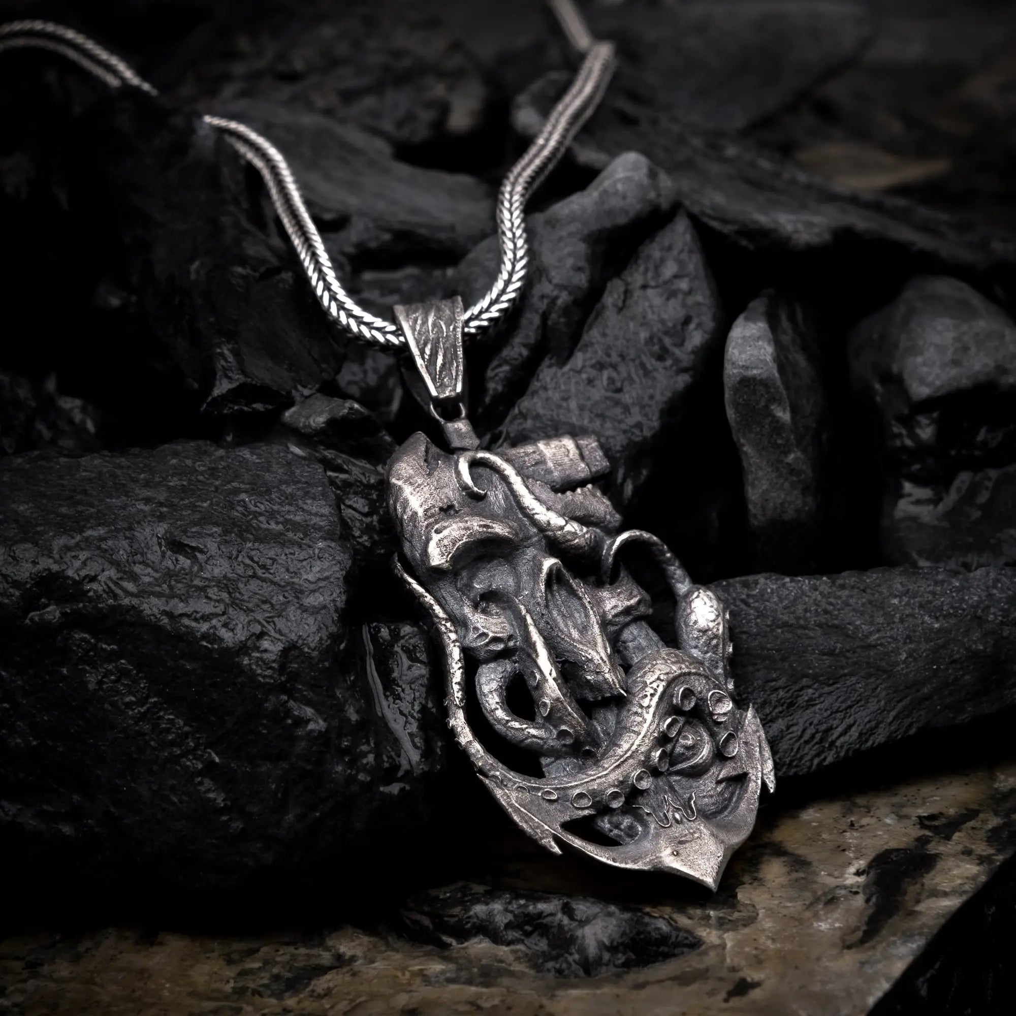 Kraken Pirate Skull Pendant - Dagger Forge