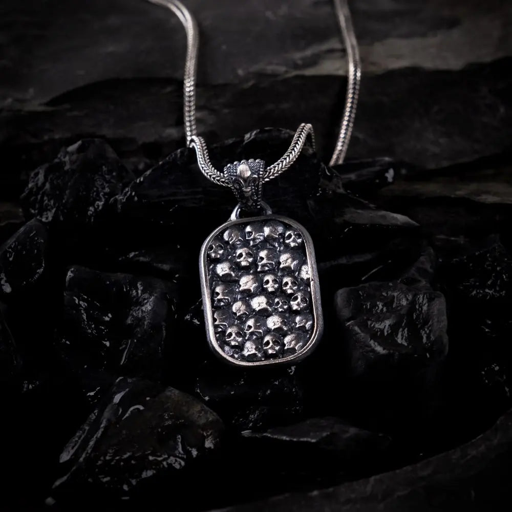 Legion of Skulls – Silver Gothic Pendant Necklace