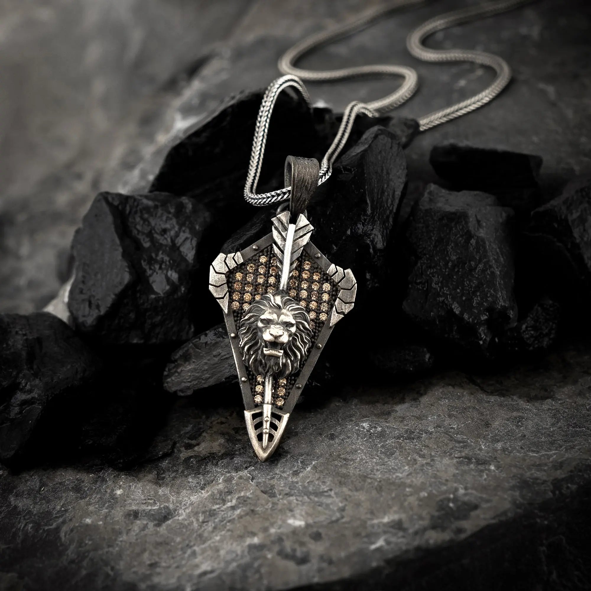 Lionheart Guardian Shield Pendant - Dagger Forge