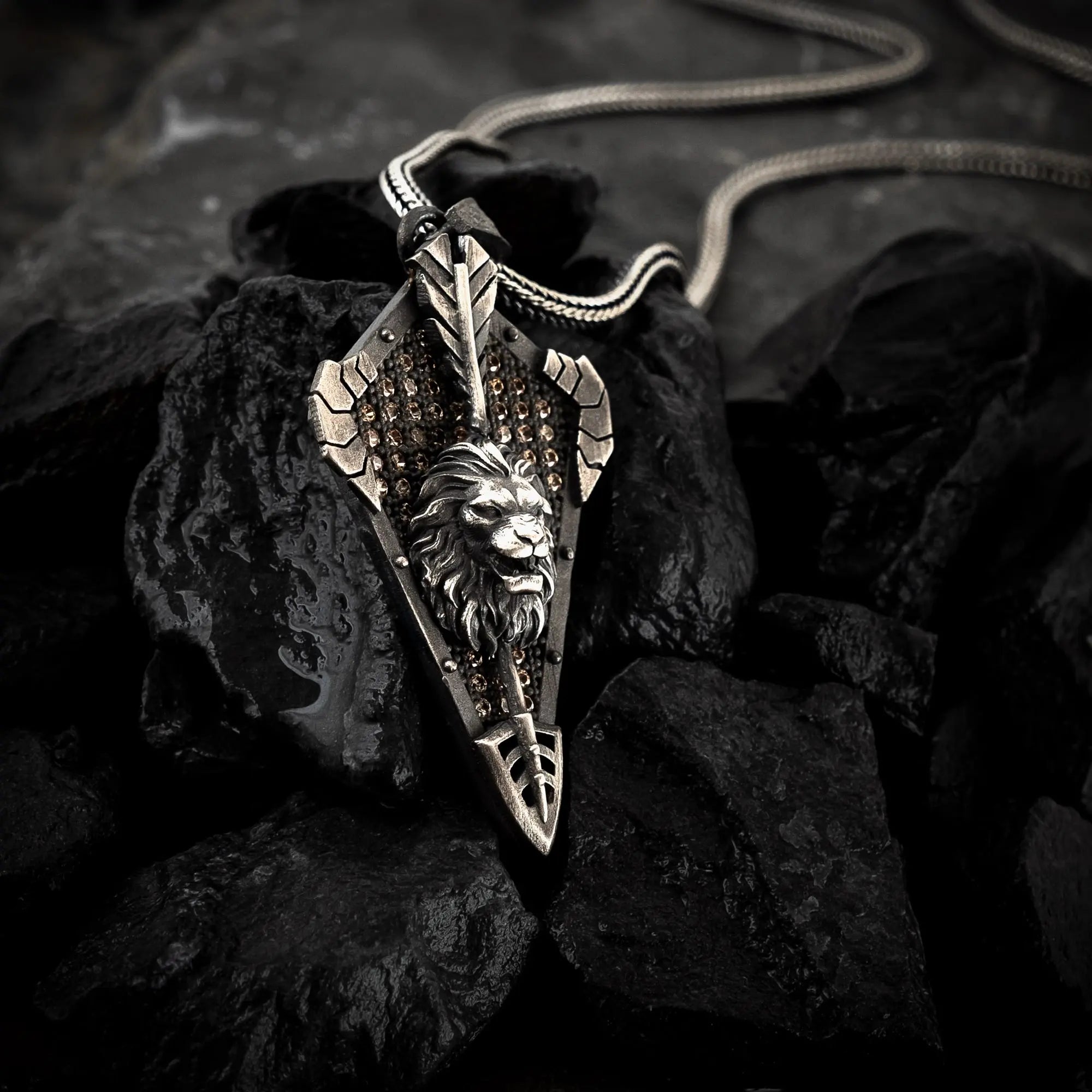 Lionheart Guardian Shield Pendant - Dagger Forge
