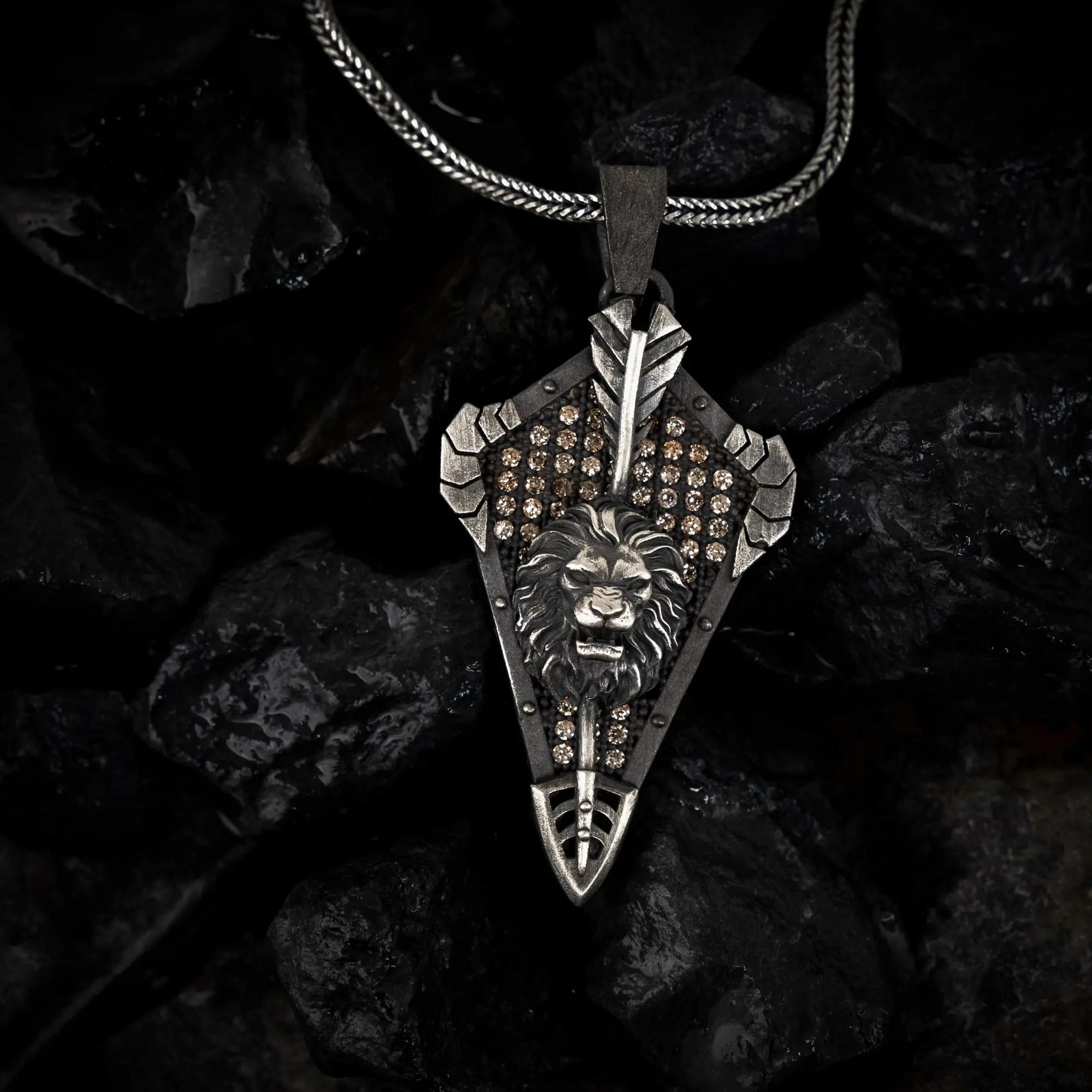 Lionheart Guardian Shield Pendant - Dagger Forge