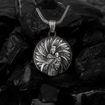 Crafted from genuine 925 Sterling Silver; finished with a rugged, deep oxidation. 